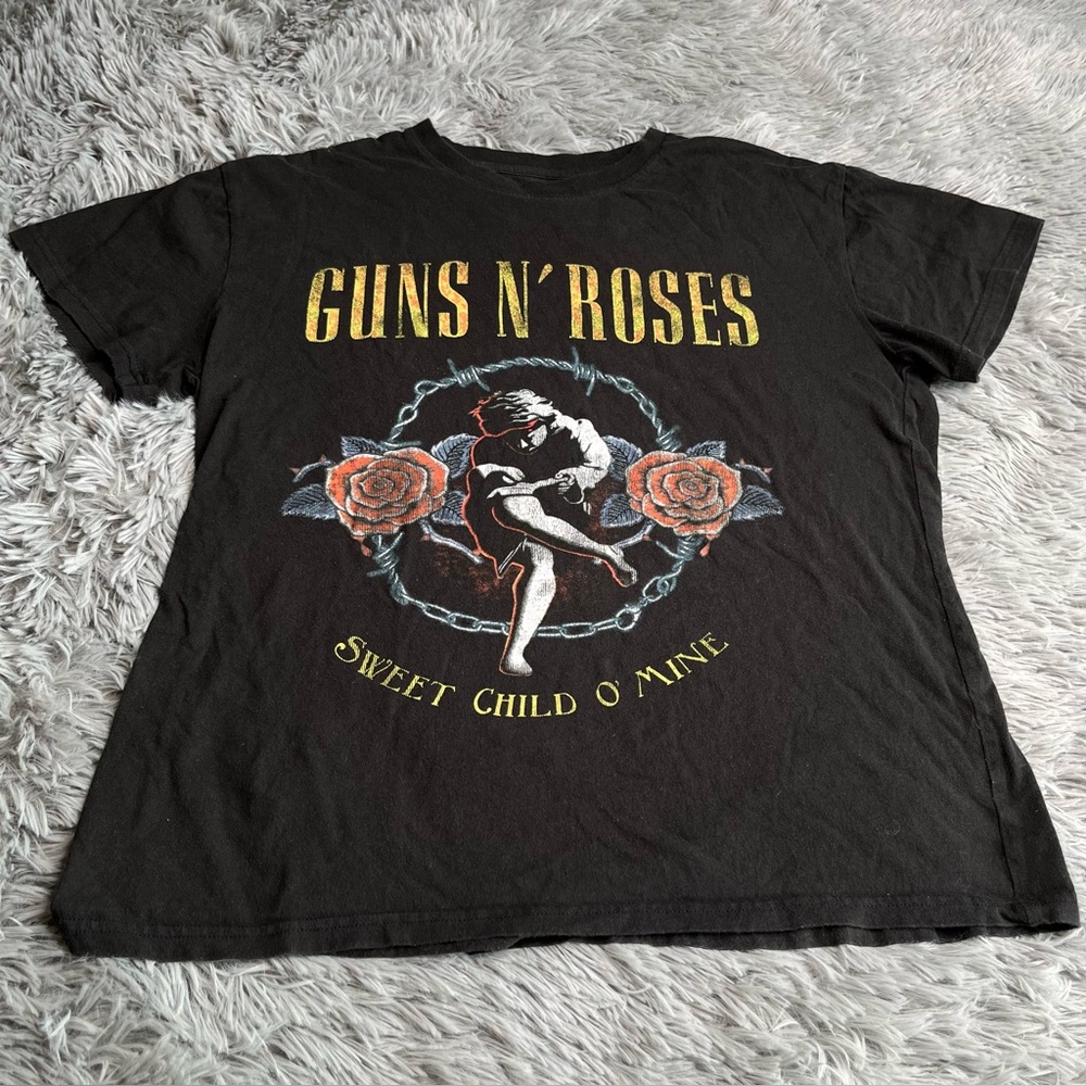 Guns N Roses Tshirt Large Sweet Child Of Mine 80s Black Concert Rock Music